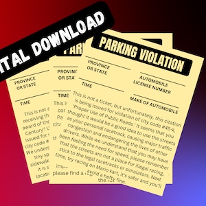 12 Prank parking violation citation tickets