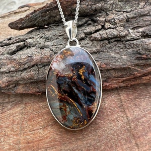 Top Quality Namibian Pietersite Pendant Necklace, 925 Sterling Silver Necklace, Handmade Dainty Pieteriste Jewelry, Mother's Day Gift