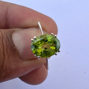 Genuine Peridot Ring In 925 Sterling Silver, Peridot Healing Silver Ring, Peridot Oval Cut Stone Ring, August Birthstone Jewelry, For Gift