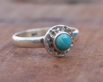 Genuine Arizona Turquoise Ring In 925 Sterling Silver, Handmade Turquoise Sterling Silver Ring, December Birthstone Turquoise Ring, For Gift