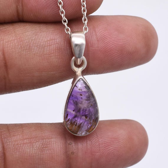Gorgeous Super Seven Crystal Necklace, Amethyst Cacoxenite Melody