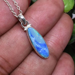 Gorgeous Natural Australian Doublet Opal Pendant Necklace, Fire Opal Necklace, 925 Sterling Silver Necklace, October Birthstone Opal Jewelry