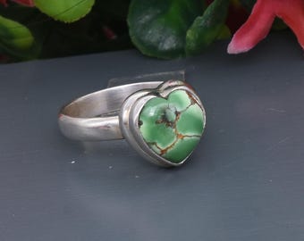 Herz Variscit Ring, Sterling Silber, australischer Edelstein