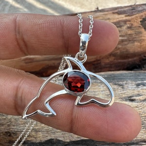 Gorgeous Garnet Gemstone Pendant Necklace, 925 Sterling Silver Necklace, Garnet Oval Cut Pendant, January Birthstone Jewelry For Gift
