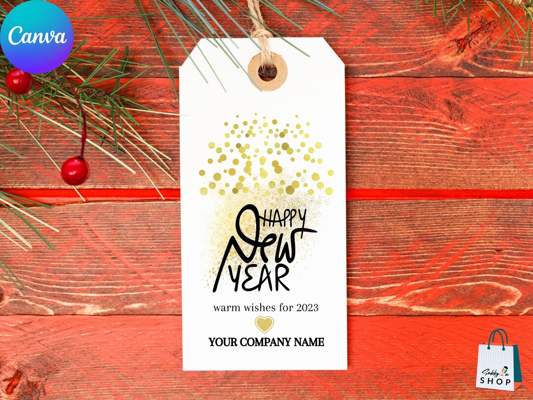 Printable Happy New Year Gift Tag, New Year's Eve Gift Tag Template ...