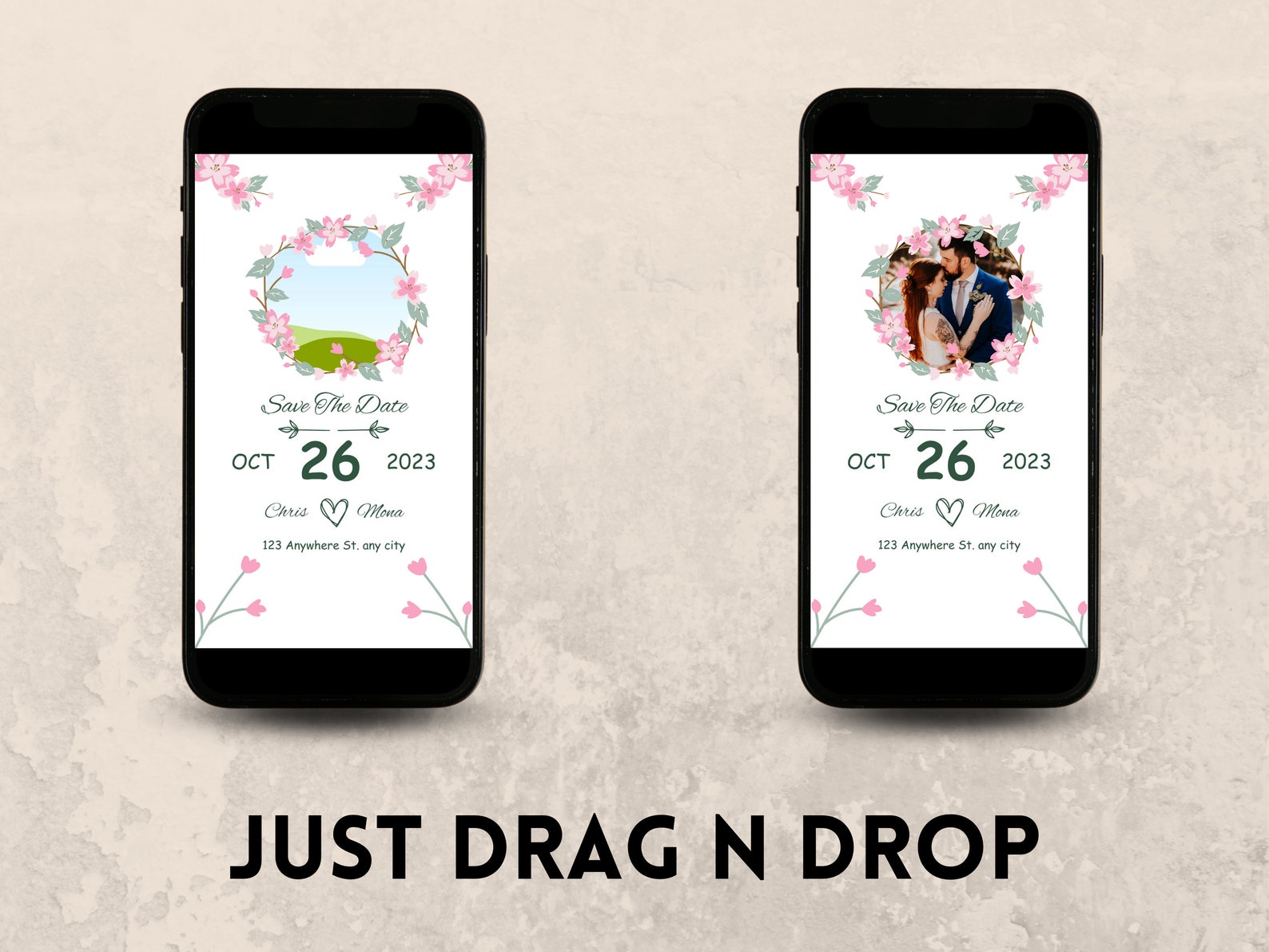 Editable Digital Wedding Invitation Card Canva Template, Marriage Card