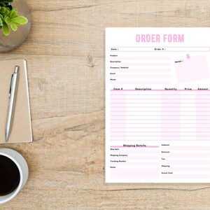 Editable Order Form Template for Small Business Printable - Etsy