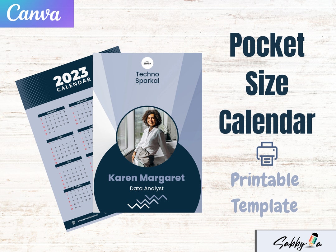 Branding Pocket Calendar 2023 Editable Canva Business Card Template