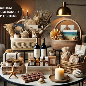 Cesta de bienvenida personalizada de Airbnb, ideas de regalos para invitados + enlaces para comprar el estilo (descarga digital), guía digital de cestas para anfitriones de habitaciones de invitados