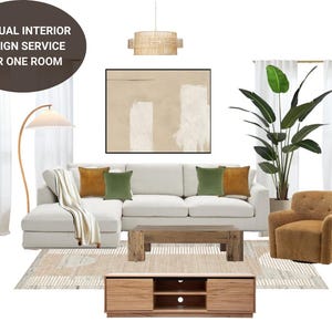 Servicio de lista de compras, tablero de ideas para salas de estar japonesas, ideas de decoración del hogar con ambiente zen