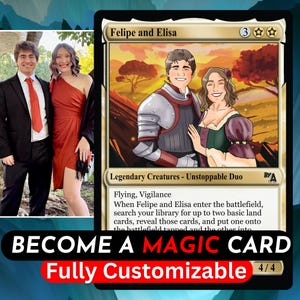 10x Custom MTG Card 2.5x3.5", Magic The Gathering illustration, commission, MTG art, Christmas gift, birthday, anniversary, couple, gift,
