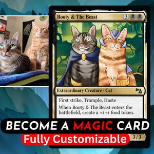 10x Custom MTG Card 2.5x3.5", Magic The Gathering illustration, commission, MTG art, Christmas gift, birthday, anniversary, couple, gift,