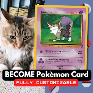 10 x cartes Pokémon personnalisées 2,5 x 3,5 pouces, carte personnalisée pour animal de compagnie, anniversaire, couple, cadeau de Noël