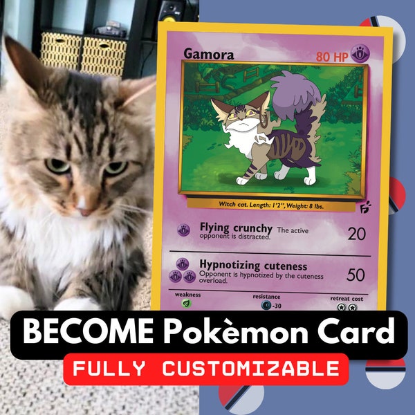 10x Custom Pokemon Card 2.5x3.5", Custom Pet Card, birthday, anniversary, couples, Christmas gift