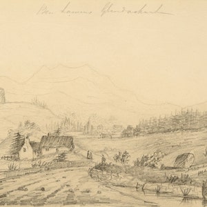 Alfred Swaine Taylor, Ben Lawers & Glen Dochart, Schottland – Bleistiftzeichnung von 1833