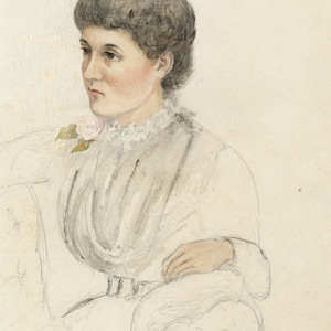 Etta Fraser, Retrato de Millie Hullah en Kinellan - pintura de acuarela de 1885