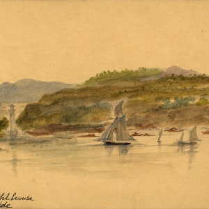Alexander Hunter, Cloch Lighthouse, Firth of Clyde – Aquarellmalerei von 1884