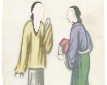 清朝時代の女性たちを描いた中国絵画（19世紀後半の原画） - Etsy 日本
