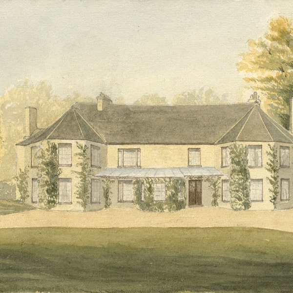 Maj-Gen AH Lindsay, Riverstone House, Banchory Kincardineshire–c1884 watercolour