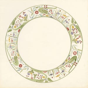 Poole Pottery Art Nouveau Blomfat Design Målning 1989 Elaine Williamson