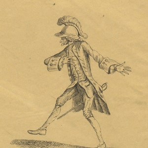 Karikatur des Schauspielers John Brougham – Original-Federzeichnung des späten 19ten Jahrhunderts