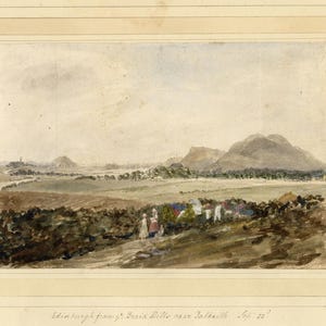Edinburgh Braid Hills Dalkeith Scotland Painting 1837 Mary Ann J. Thynne