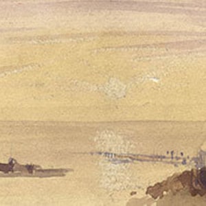 Coastal View with House – Miniature early 19th-century watercolour painting