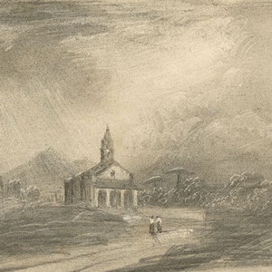 Alfred Swaine Taylor, Continental Chapel – Original 1829 graphite drawing