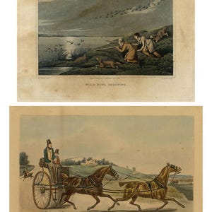 Henry Thomas Alken, Wild Fowl Shooting & A Sporting Tandem – 1820 aquatint pair