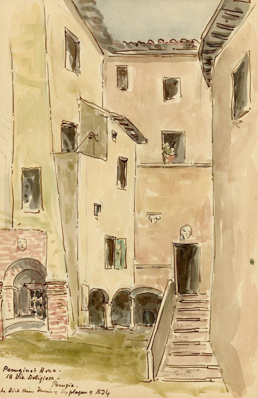 メアリー・E・クロホール 絵画 1889年 ペルジーノの家 18 Via