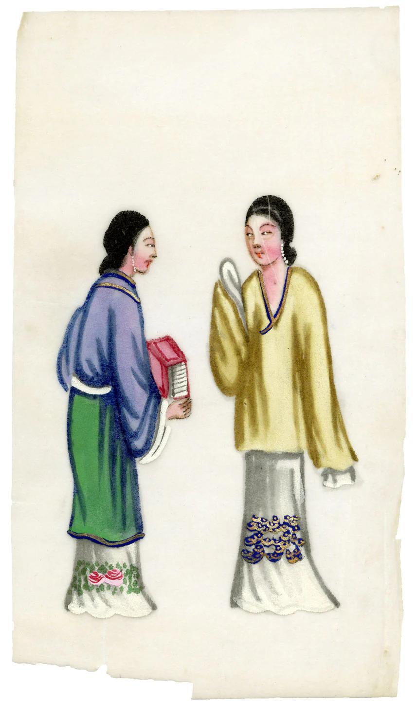 清朝時代の女性たちを描いた中国絵画（19世紀後半の原画） - Etsy 日本