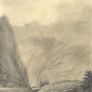 Alfred Swaine Taylor, Pont le Palipier, Switzerland – 1829 graphite drawing