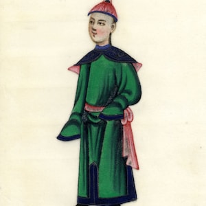 Antike chinesische Markmalerei des 19.Jahrhunderts – Kaiserliche Leibgarde der Qing Dynastie