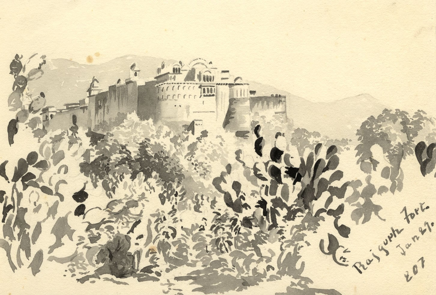 Etta Fraser, Rajgarh Fort, Rajasthan, India – Original 1891