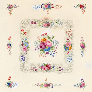 Poole Pottery Flower Bukett Keramikmålning c.1980-talet Elaine Williamson