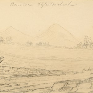 Alfred Swaine Taylor, Ben More & Glen Dochart, Scotland – 1833 graphite drawing