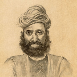 Prakash Hari Sonawane, Portrait of Roop Singh – contemporary charcoal drawing