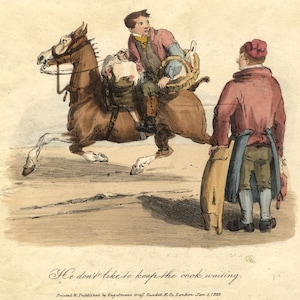 C.C.H., &#39;He don&#39;t like to keep the cook waiting&#39; – 1828 lithograph print