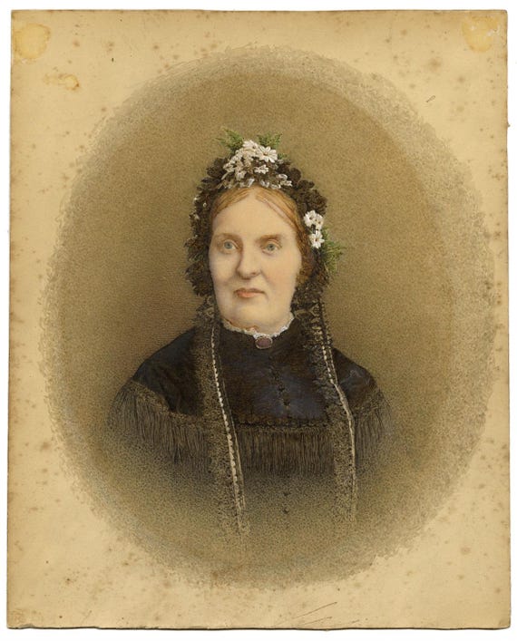 ビクトリア朝時代の喪服を着た女性の肖像画 水彩画 19世紀半ば - Etsy 日本