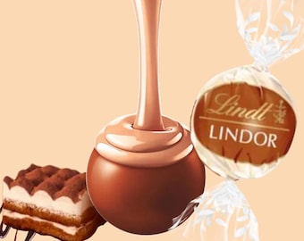 Trufas de chocolate con leche y tiramisú Lindt Lindor, regalos de chocolate Lindt, bolsitas de dulces para bodas, regalos de Navidad, baby shower, regalos para despedidas de soltera