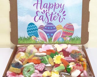 Caja de dulces de Pascua, surtido de dulces, golosinas retro, regalo para buzón.