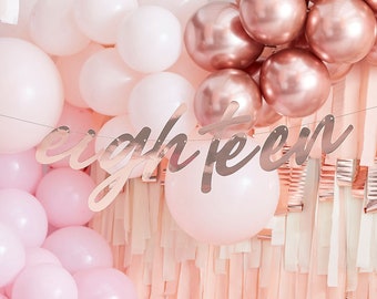 'Happy 18th Birthday' Banner – Rosa & Roségold, 180x120 Cm, Mit Konfetti-Hintergrund – Perfekt Für Mädchen-Partys