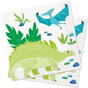 16 Dinosaurier Party Servietten, Dinosaurier Papierservietten, Dinosaurier Partyzubehör, Dinosaurier Geburtstag Servietten, Jungen Mädchen Geburtstag Party Geschirr