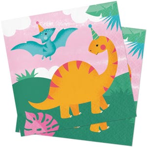 16 Servietten mit Dinosauriern, Dinos Geburtstag Servietten, Dinosaurier Partyzubehör, Kindergeburtstag Servietten, Party Geschirr