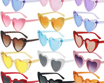 Lunettes de soleil en forme de coeur, lunettes de soleil EVJF, lunettes de soleil pour la douche nuptiale, lunettes de soleil EVJF, lunettes de soleil de demoiselle d'honneur, lunettes de soleil coeur