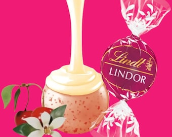 Chocolate blanco con cereza y vainilla Lindt Lindor, obsequios para bolsas de regalo de chocolate, regalo de San Valentín, recuerdos de boda, baby shower, cumpleaños, despedida de soltera.