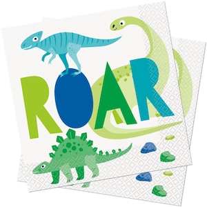 16 Dinosaurier Papierservietten, Dinosaurier Partyzubehör, Dinosaurier Geburtstag Servietten, Kinder Geburtstag Party Geschirr, Dinosaurier Thema Geburtstagsparty