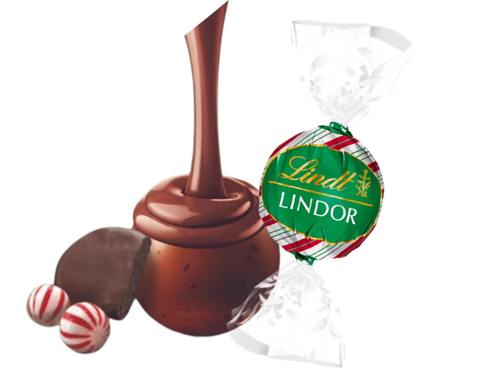 NATAL DESIGN CONPE10 LINDOR 38灯風おまけ Lindt Lindor Peppermint Cookie Milk Chocolate Truffles, Lindt