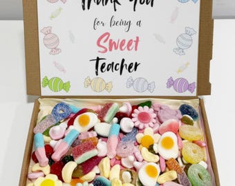 Caja de dulces de agradecimiento para el maestro, regalo de dulces retro personalizado