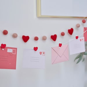 Personalised Valentines Love Notes Bunting, Valentines Day Decorations, Valentines Garland, Engagement Decor, Reasons Why I Love You Notes